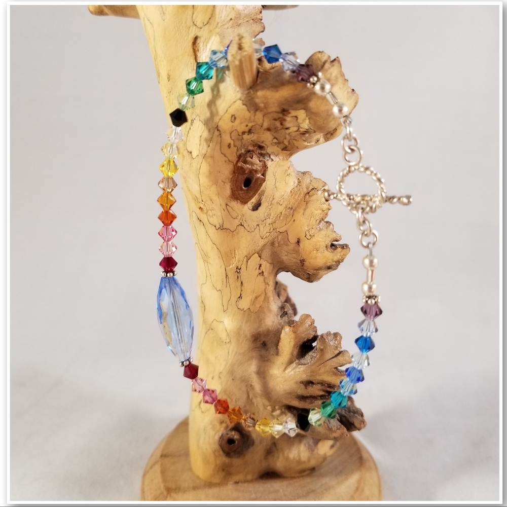 Rainbow Swarovski & Sterling Silver Bracelet